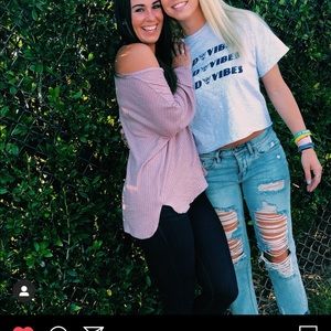 Pacsun good vibes crop top tee